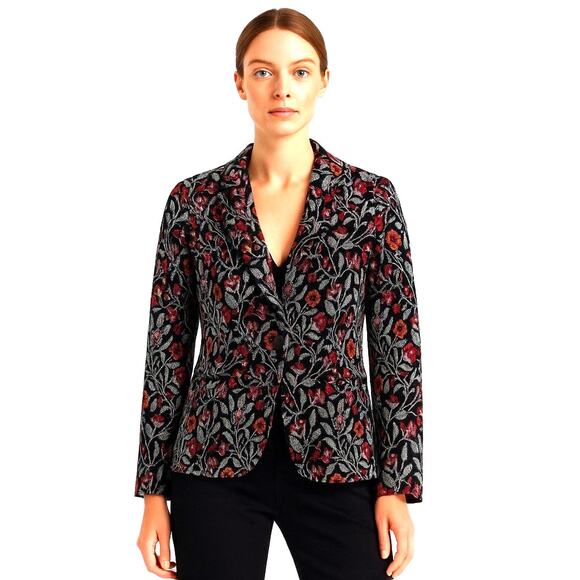 Peruvian Connection Kashmiri Floral Knit Blazer Jacket Women’s Size Large - Picture 8 of 8